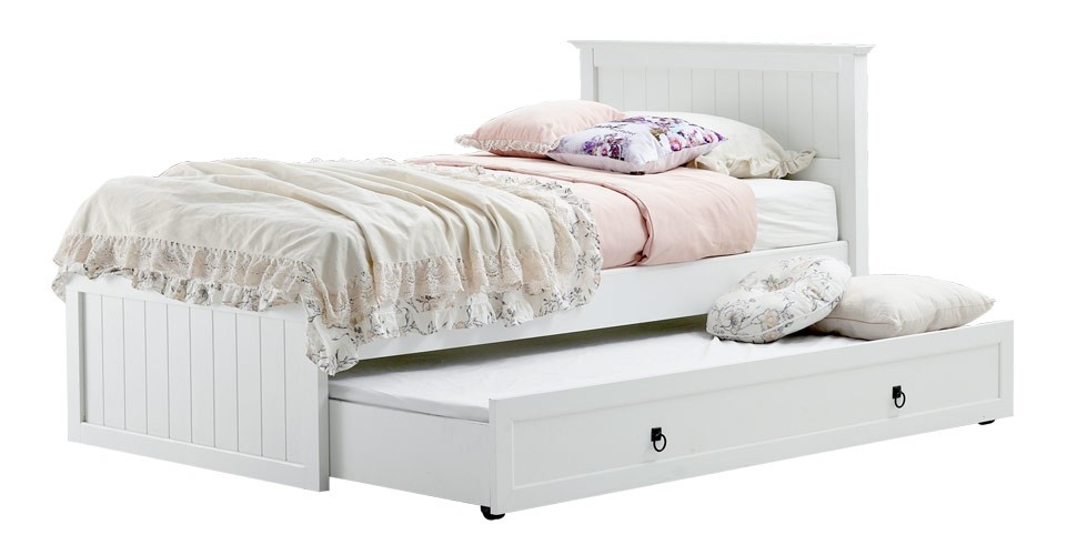 Melona เตียง 3.5 ฟุต สีขาว สไตล์วินเทจ