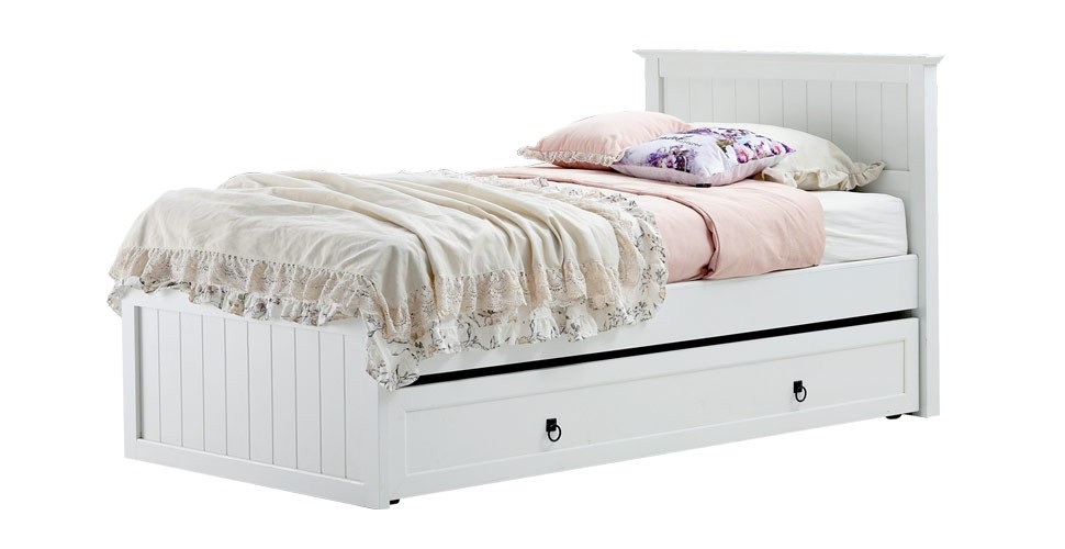 Melona เตียง 3.5 ฟุต สีขาว สไตล์วินเทจ - Image 3