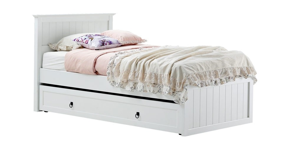 Melona เตียง 3.5 ฟุต สีขาว สไตล์วินเทจ - Image 4