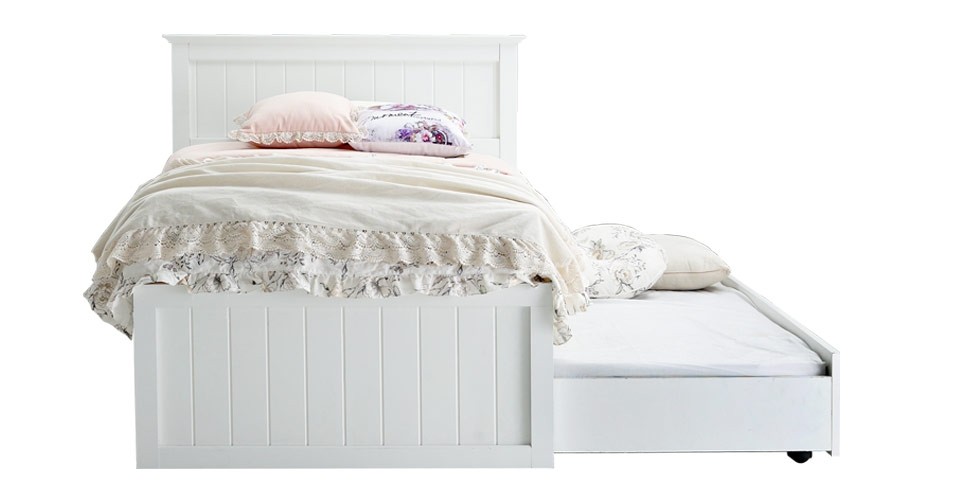 Melona เตียง 3.5 ฟุต สีขาว สไตล์วินเทจ - Image 5