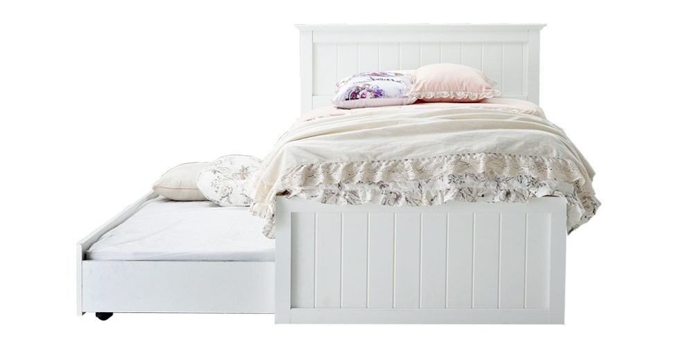 Melona เตียง 3.5 ฟุต สีขาว สไตล์วินเทจ - Image 6