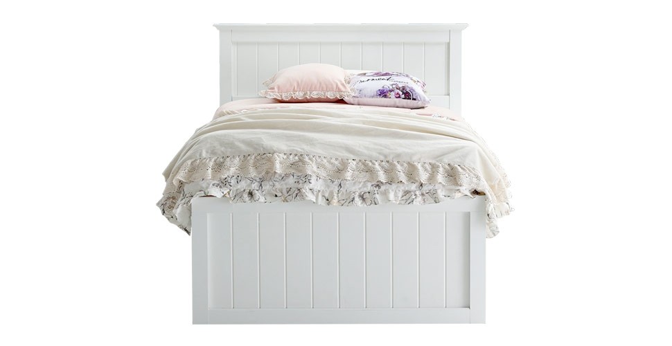 Melona เตียง 3.5 ฟุต สีขาว สไตล์วินเทจ - Image 7