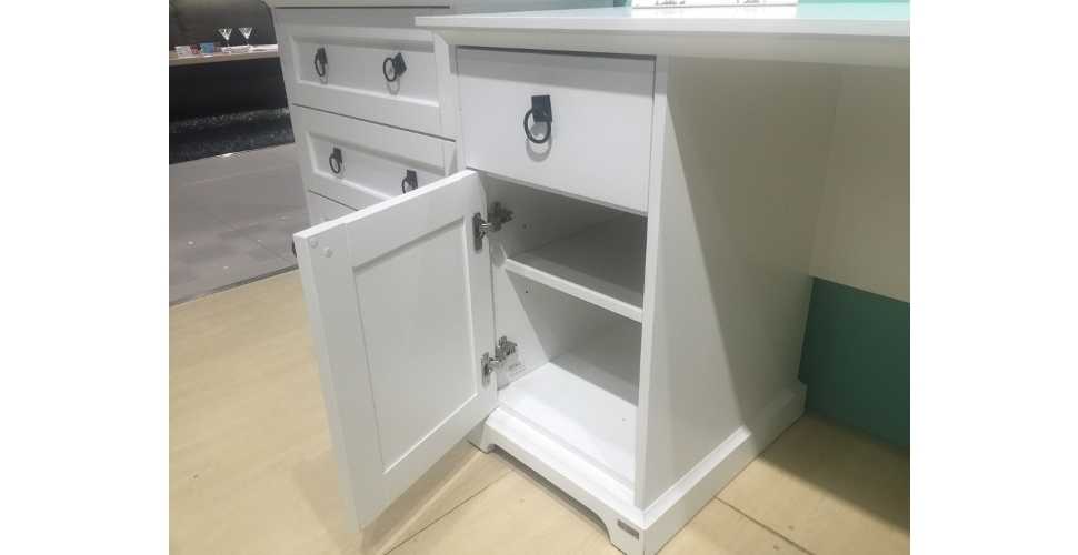 Melona โต๊ะทำงาน สีขาว ขนาด 120 ซ.ม. สไตล์วินเทจ - Image 6