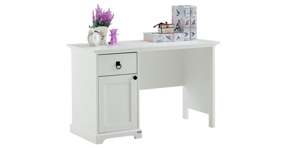 Melona โต๊ะทำงาน สีขาว ขนาด 120 ซ.ม. สไตล์วินเทจ - Image 8